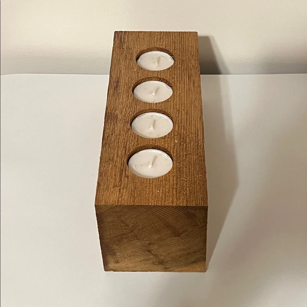 Wooden Tealight Candle Holder. Handmade. NWOT